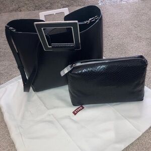 STAUD Black Handbag with Pouch